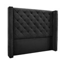 Ver imagem 1 de Cabeceira Cama Box Casal 140cm e Recamier Vicenza Veludo Preto S04 - D'Rossi