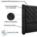 Ver imagem 7 de Cabeceira Cama Box Casal 140cm e Recamier Vicenza Veludo Preto S04 - D'Rossi