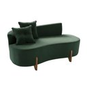 Ver imagem 2 de Sofá Orgânico 2 Lugares com 2 Almofadas Curvo Sala Recepção Veludo Verde - Montanaris Decor