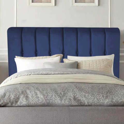 Cabeceira Estofada Kiara 195cm King Size Box Quarto Suede Azul Marinho - Gat Magazine