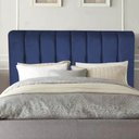 Ver imagem 1 de Cabeceira Estofada Kiara 195cm King Size Box Quarto Suede Azul Marinho - Gat Magazine