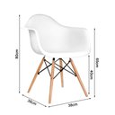 Ver imagem 6 de Mesa Jantar Industrial Branca 110cm Redonda Base V Cobre com 4 Poltronas Eiffel Brancas Madeira
