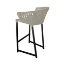 Ver imagem 4 de Kit 2 Banquetas Reis em Corda Náutica e Base em Alumínio Preta para Área Gourmet - Externa Areia