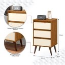 Ver imagem 2 de Criado Mesa de Cabeceira Retrô com Gaveta Wood:Freijó/Off White