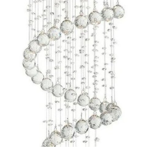 Lustre Espiral Grande Para Vão De Escadas:110V/220V/ESPELHADO/1,60M