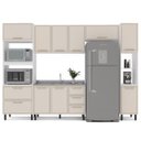 Ver imagem 2 de Cozinha Amara 5 Peças 310cm Armários Aéreos Torre Quente Paneleiro Balcão Branco/Creme 250080