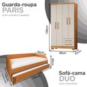 Ver imagem 2 de Conjunto Quarto Bicama Duo com Cama Auxiliar + Guarda-Roupa Paris 4 Portas Casal - Nature/Off-White