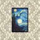 Ver imagem 1 de Quadro Com Moldura - 60X40 Noite Estrelada Vicente Van Gogh