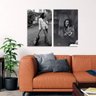 Kit 2 Quadros Bob Marley Música Reggae em Preto e Branco - 3