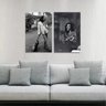 Kit 2 Quadros Bob Marley Música Reggae em Preto e Branco - 2