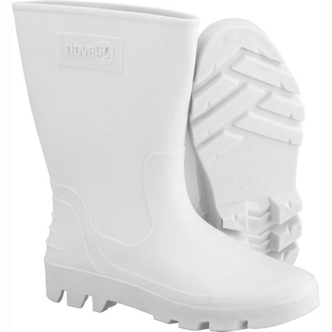 Bota de Pvc Nove54 Cano Médio sem Forro Branca