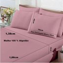 Ver imagem 3 de Jogo de Cama Basic Casal 3 Peças 100% Algodão Malha Penteada Liso Rose Blush