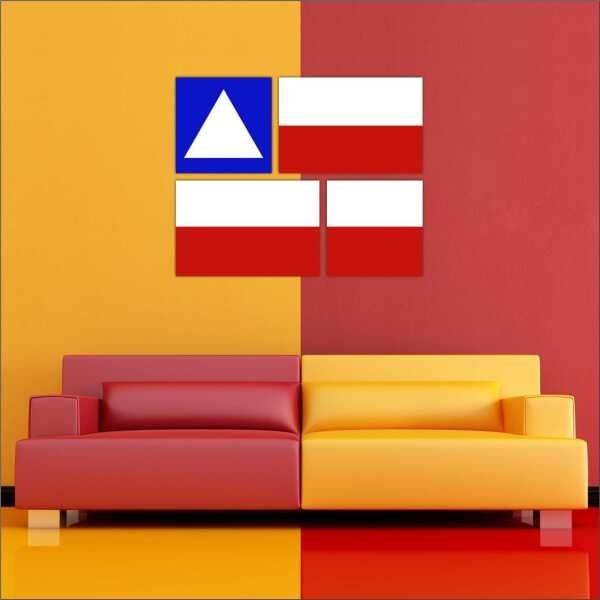 Quadro Bandeira Estado Da Bahia Mosaico 4 Peças Moldura - 2