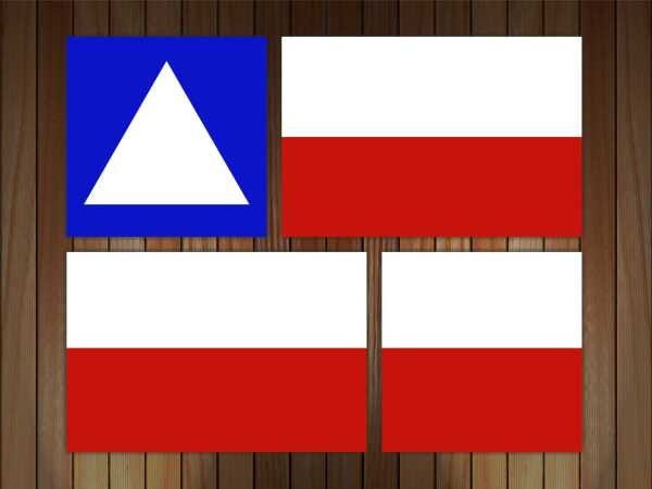 Quadro Bandeira Estado Da Bahia Mosaico 4 Peças Moldura - 1