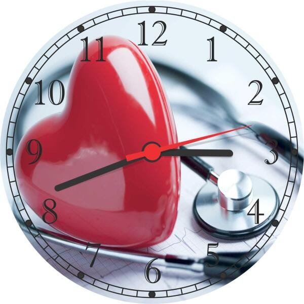 Relógio De Parede Medicina Consultórios Médicos Coração - 1