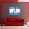 Quadro Decorativo Bandeira Da Argentina Mosaico 4 Peças - 5