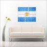 Quadro Decorativo Bandeira Da Argentina Mosaico 4 Peças - 4