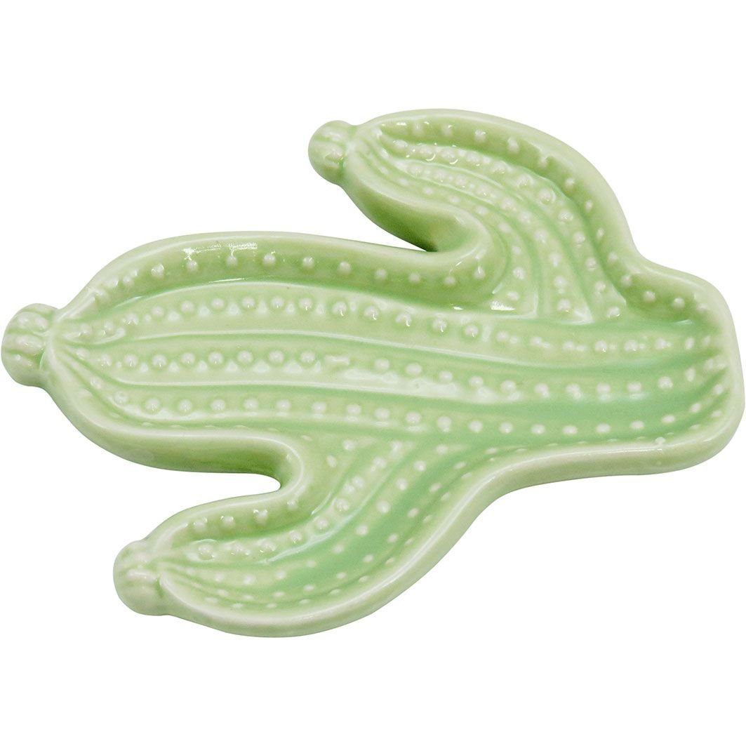 Cacto Decorativo de Cerâmica Verde Cactus Para Sala Quarto