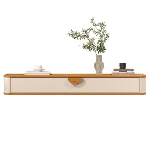 Aparador Suspenso Curvo Buriti Off White Nature Jb Bechara