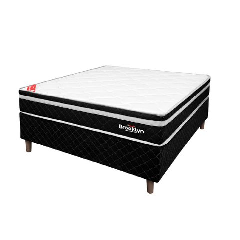 Cama Box Queen + Colchão Molas Ensacadas Topazio Brooklyn 158x198x54cm