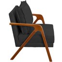 Ver imagem 7 de Kit 2 Poltronas Decorativa Shine Pé Castanho - Preto Suede