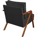 Ver imagem 3 de Kit 2 Poltronas Decorativa Shine Pé Castanho - Preto Suede