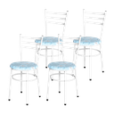 Ver imagem 1 de 4 Cadeiras para Mesa Epoxi Branca Assento Floral:floral Gelo