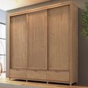 Ver imagem 4 de Guarda Roupa Casal Madeira Macica Taeda 3 Portas de Correr 221 Cm 3304u Tauari Festra