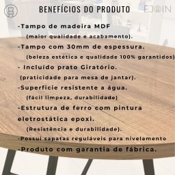 Mesa Estilo Industrial Redonda 160cm - Com Prato Giratório - Antíqua. - 6