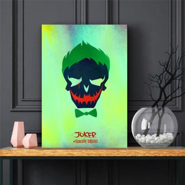 Quadro decorativo Esquadrão Suicida Joker - Tela em Tecido - 1