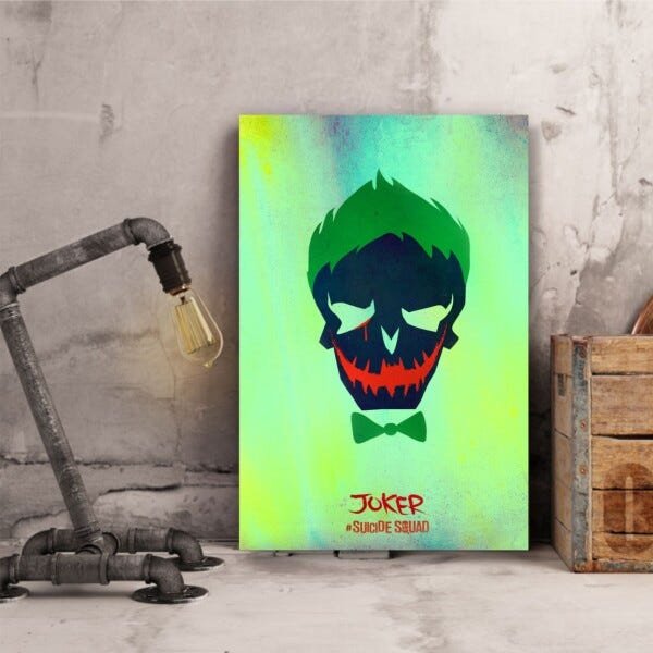 Quadro decorativo Esquadrão Suicida Joker - Tela em Tecido - 2