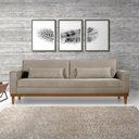 Ver imagem 1 de Sofá Living Valência 2,20mt C/base Madeira de Reflorestamento - Veludo Bege