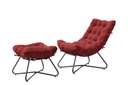 Ver imagem 3 de Poltrona Costela Luxo com Puff Eva Metal Preto-veludo Vermelho