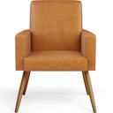 Ver imagem 5 de Kit 03 Poltronas Decorativa para Sala de Estar Maria W01 Pés Palito Couríssimo Whisky - Lyam Decor