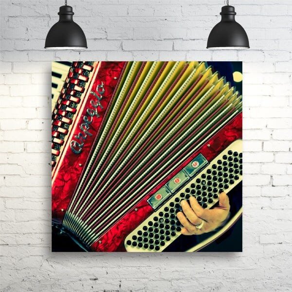 Quadro decorativo Sanfona Acordeon 60x60 em Tecido - 1