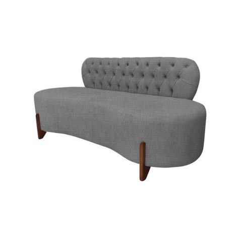 Sofá 3 Lugares Orgânico Curvo Tókio 180cm Linho Cinza