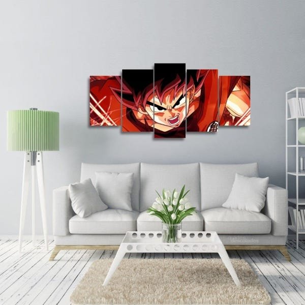 Quadro Goku Kaioken Dragon Ball Para Quarto Hall Mdf - 2