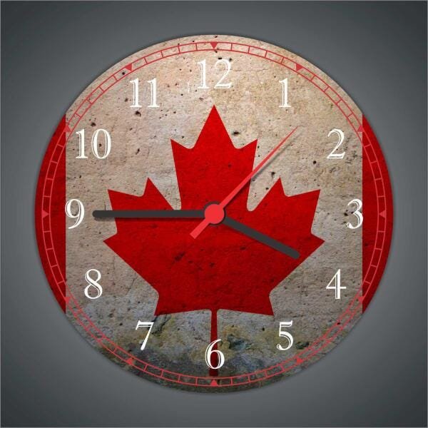 Relógio De Parede Bandeira Do Canadá Países - 2