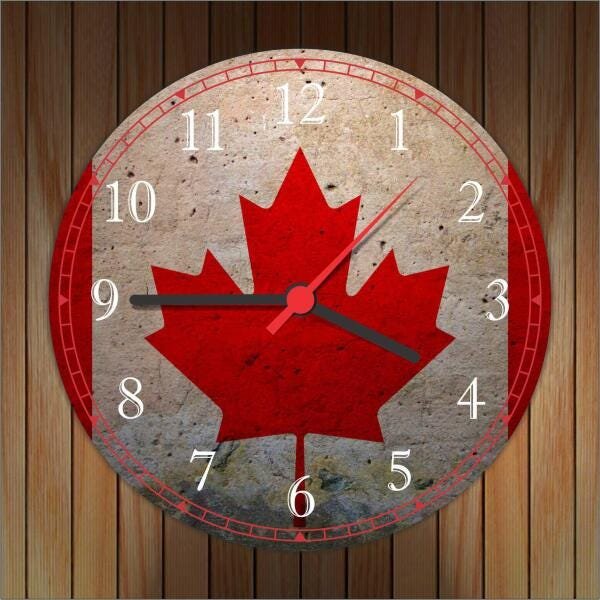 Relógio De Parede Bandeira Do Canadá Países - 4