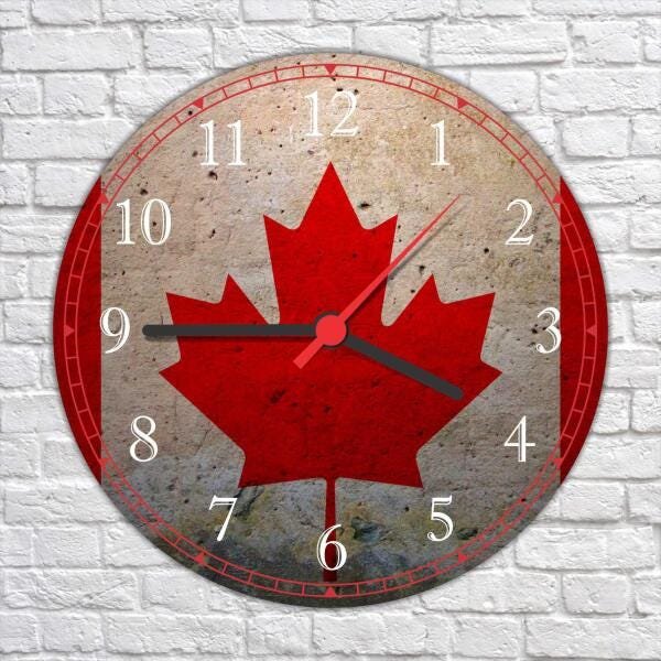 Relógio De Parede Bandeira Do Canadá Países - 3