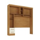 Ver imagem 2 de Ponte Aérea Modular Casal com 2 Gavetas e Nichos 100% MDF Smart Marrom Cinamomo/Off White