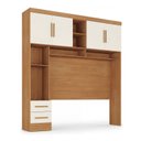 Ver imagem 1 de Ponte Aérea Modular Casal com 2 Gavetas e Nichos 100% MDF Smart Marrom Cinamomo/Off White