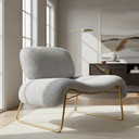 Ver imagem 1 de Poltrona Decorativa Versátil Calm Super Bouclé - Zahav:Bouclé Cinza
