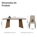 Ver imagem 3 de Conjunto Sala de Jantar Tampo de Madeira 6 Cadeiras Rustic/Branco/Imperial Sarlat Madesa