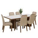 Ver imagem 2 de Conjunto Sala de Jantar Tampo de Madeira 6 Cadeiras Rustic/Branco/Imperial Sarlat Madesa