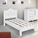 Ver imagem 1 de Cama Solteiro Siena 100% Mdf com Sarrafo em Madeira Carmolar Branco