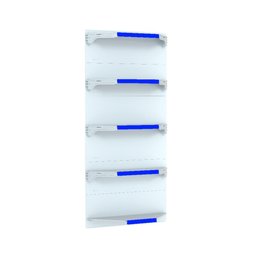 Kit 5 Bandejas para Gondola Canto 170 Fit 40/60 Branco Pe Azul - 1