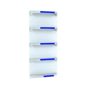 Kit 5 Bandejas para Gondola Canto 170 Fit 40/60 Branco Pe Azul