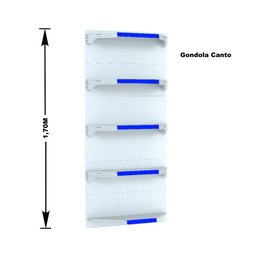 Kit 5 Bandejas para Gondola Canto 170 Fit 40/60 Branco Pe Azul - 2