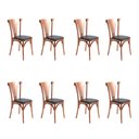 Ver imagem 1 de Kit 8 Cadeiras Paris Luxo Sala Jantar Estrutura Aço Cobre Design Contemporâneo Premium - Cobre/Preta